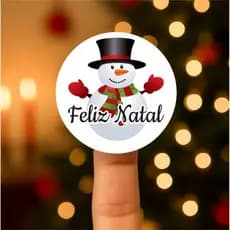 Adesivos Decorativos Feliz Natal 36 Etiquetas para Decorar suas Embalagens no Fim de Ano Natalino 3,8cm