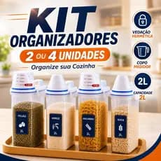 Kit 2ou4 Potes Hermetico Multiuso Armazenamento Copo Medidor