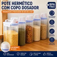 Kit 3 a 10 Potes Herméticos 2L Para Mantimentos Cozinha Grãos Arroz Organizador