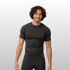 Camisa Manga Curta Térmica Blusa Uv Masculina Esportiva Compressão Rash Guard Adulto