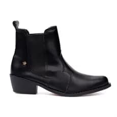 Bota Infantil Feminina Texana Western estilo Chelsea Bordada Salto Bloco Menina Fashion