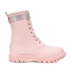 Bota Coturno Infantil Feminina Cano Alto Tratorada Tira de Strass Menina Fashion