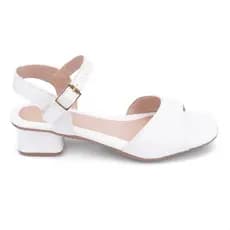Sandália Infantil Menina Fashion Verniz Tira Brilhante Salto Bloco