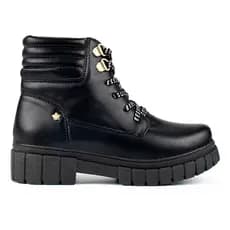 Bota Coturno Infantil Feminina Tratorada Cadarço Bicolor Menina Fashion