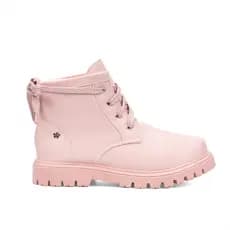 Bota Coturno Infantil Feminina Com Cadarço Tratorada Cano Médio Confortável Menina Fashion