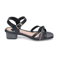 Sandália Infantil Menina Fashion Salto Bloco De Strass Tira Laço