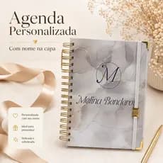 Agenda Personalizada 2026/2027 com Nome | Planner Semanal Capa Dura Premium