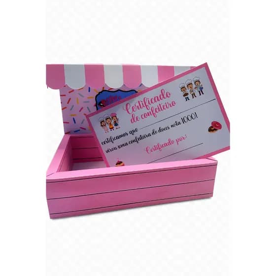 Caixa Confeiteiro + Certificado Personalizado – Kit Criativo