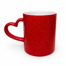 Xícara Mágica Personalizada Vermelha com Brilho – Caneca Reveladora para Presente Criativo