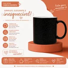 Xícara Mágica Preta com Brilho – Caneca Reveladora para Presente Criativo