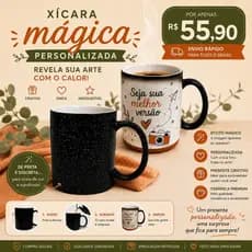 Xícara Mágica Personalizada com Foto e Frase | Caneca que Revela com Calor Presente Criativo