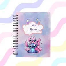 Agenda Escolar 2026/2027 Stitch Personalizada com Nome | Capa Dura Laminada