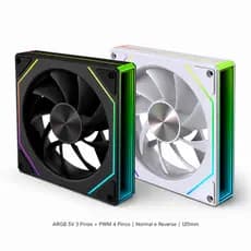 Cooler Fan ARGB Prism Pro 6 120mm – Iluminação 3 Pinos 5V Normal/Reverse Premium (Preto ou Branco)