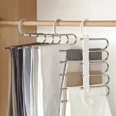 Cabide Multifuncional para Calças de Inox Aço com 5 Divisórias organizador