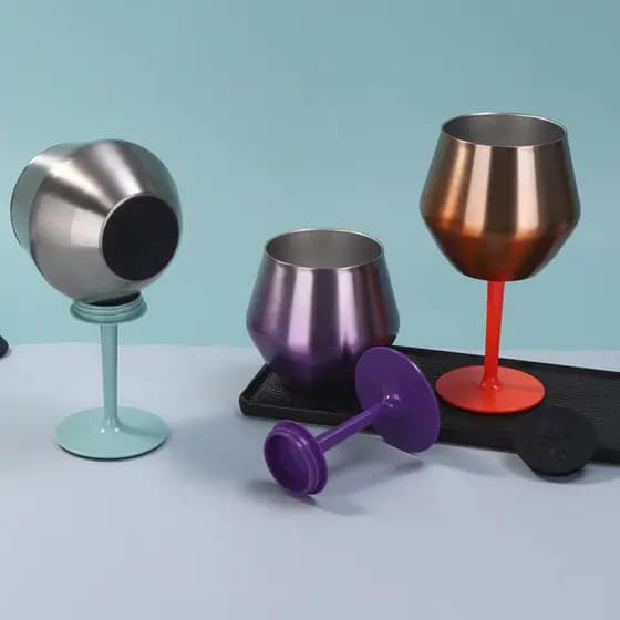 Taça Copo Térmico De Aço Inoxidável 2 Em 1 Para Gin Vinho Drink Café 14oz