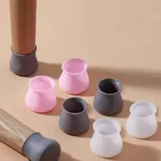 Kit C/8Protetor de Silicone para Pés de Cadeira e Mesa Pés Pezinho Redondo
