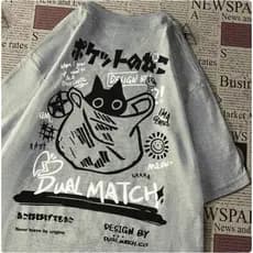 Camiseta Kawaii Cat, ,Streetwear Unissex Algodão Camisa para seu dia dia e Conforto.NOVO!!!