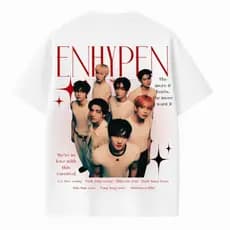 Camiseta Streetwear Enhypen Boy Group Kpop Idols Camisa Algodão
