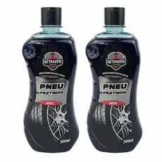 Kit 1, 2 ou 3 Pretinho 500ml Limpa Pneu Carro Moto 1l