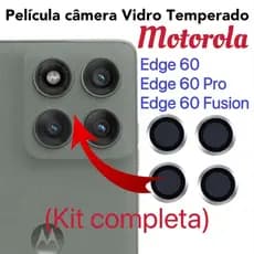 Kit 4 peças Película De Câmera Para Moto Edge 60 /Edge 60 Pro /Edge 60 Fusion Protetor De Lente Vidro Temperado Com Anel