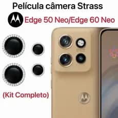 KIT(4 peças )Películas de câmera Diamante Para Motorola Edge 50 Neo/Edge 60 Neo Película protege lente com brilho Strass