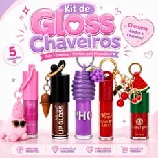 Kit 5 Gloss Chaveiros Hidratante Brilho Labial Variados