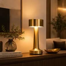 Luminária LED Moderna Prata/Dourada Recarregável USB Premium 20cm Decorativa Luxo💡
