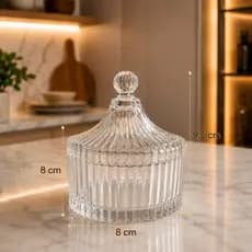 Potiche de Cristal Lyor com Tampa 8x8x9,5cm Decorativo Luxo Premium Frete Grátis