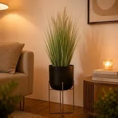 Vaso com Suporte e Planta Artificial Permanente 80cm Decoração Sala Quarto Escritório Frete Grátis