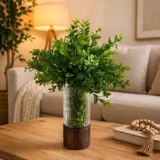 Vaso Decorativo de Vidro com Suporte em Madeira Wolff Design Moderno Luxo Sala Quarto Frete Grátis
