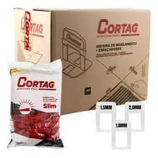 Espaçador Nivelador Slim C/1000 Pçs + Cunha Nivelamento Slim Cortag C/100 Peças Azulejo Cerâmica