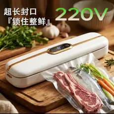 Máquina Seladora de Alimentos a Vácuo 220V com Temporizador Digital Portátil Dupla Função  15584
