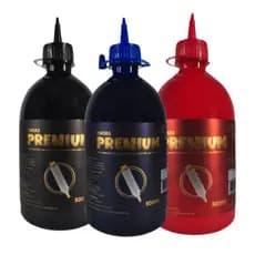 Kit 3 Tintas Premium Para Marcador Quadro Branco 500ml Pincel Raro Não Mancha Cores Vivas Alto Rendimento Recarga