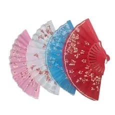 Kit 12  Leque de mão chinês com Flores