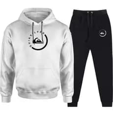Conjunto de Moletom Quiksilver Redondo Grande Tecido de Alta Qualidade Flanelado