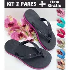 Kit 2 Pares Chinelo Feminino Adulto - Chinelo Femenino - Chinelo Feminino Confortável Envio Full