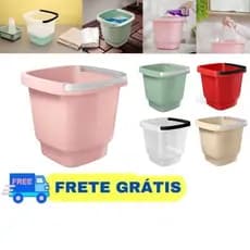Balde De Plástico Lavanderia 8,5Lts Com Alça Reforçada Resistente UZ Envio Full