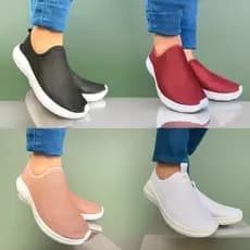 Tênis Meia Feminino Ortopédico Calce Fácil Sem Cadarço Casual Leve Macio Envio Full