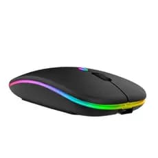 Mouse sem fio dual band receptor nano 2,4ghz / Bluetooth RGB recarregável