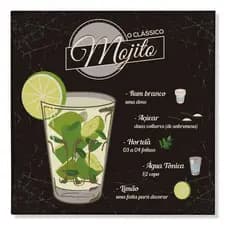 Quadro Decorativo Receita Drink Mojito Área De Lazer