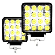 Kit 2 Farol Milha 16 Led 48w 12v/24v Quadrad Off-road 6000k