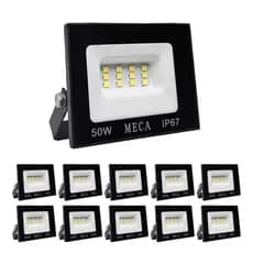 KIT 10 Mini Refletor Led 50w Holofote Ip67 Bivolt Prova D'água Cor de Luz Frio 6500k