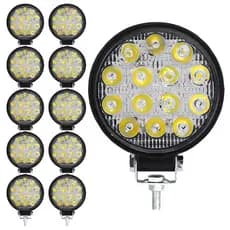 10x Farol De Milha 14leds 42w 12v/24v Redondo Off-road 6000k