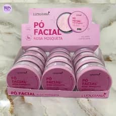 Box com 12 unidades Pó Facial Solto Rosa Mosqueta - Ludurana
