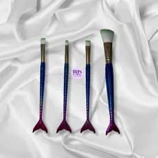 Kit C/4 - Pincéis Sereia Para Maquiagem Blush Contorno Pó Sombra