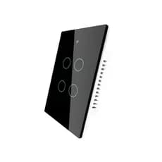 Interruptor Inteligente Touch Screen 4 botões Compátivel com Alexa e Google Home - Preto