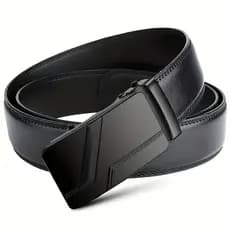 Cinto Masculino em Couro Genuíno Social Com Fivela Automática Ajustável Elegante Luxo Alta Qualidade