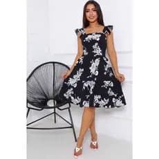 Vestido Duna Manga Babado Curto Feminino