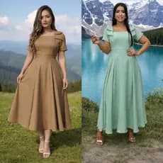 Vestido Midi Feminino Evangélica para Eventos Casuais Plus Size Tendência 2026