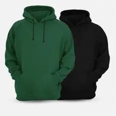 Kit 2 Blusas Moletom Canguru Com Capuz Liso Frio Unissex Feminino e Masculino Com Bolso Inverno